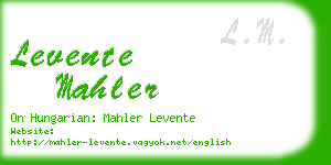 levente mahler business card